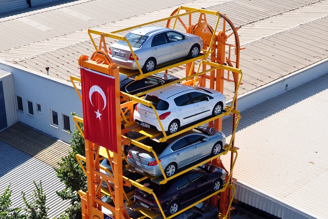 Роторная парковка крупным планом (Турция)